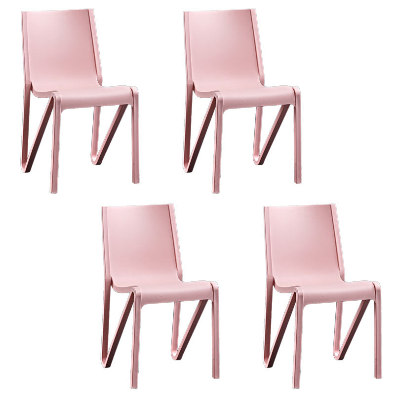 Plastic Scandinavian Kitchen Dining Room Side Chair Solid Back Chair Pink 4 Piece Set Clearhalo ' kitchen&dining_furn' 'Dining Chairs' 'Dining Tables & Seating' 'dining_chair' 'furn' 'furn_dining_chair' 'Furniture' 'furniture_dining_chair' 'Kitchen & Dining Furniture' 'kitchen' 4481132