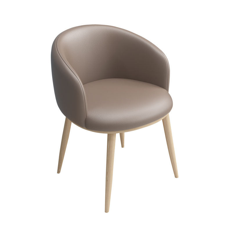 Modern Home Upholstered Arm Chair Matte Finish Solid Back Dining Chair Khaki 1 Piece Clearhalo ' kitchen&dining_furn' 'Dining Chairs' 'Dining Tables & Seating' 'dining_chair' 'furn' 'furn_dining_chair' 'Furniture' 'furniture_dining_chair' 'Kitchen & Dining Furniture' 'kitchen' 4481142