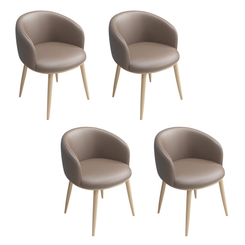 Modern Home Upholstered Arm Chair Matte Finish Solid Back Dining Chair Khaki 4 Piece Set Clearhalo ' kitchen&dining_furn' 'Dining Chairs' 'Dining Tables & Seating' 'dining_chair' 'furn' 'furn_dining_chair' 'Furniture' 'furniture_dining_chair' 'Kitchen & Dining Furniture' 'kitchen' 4481145