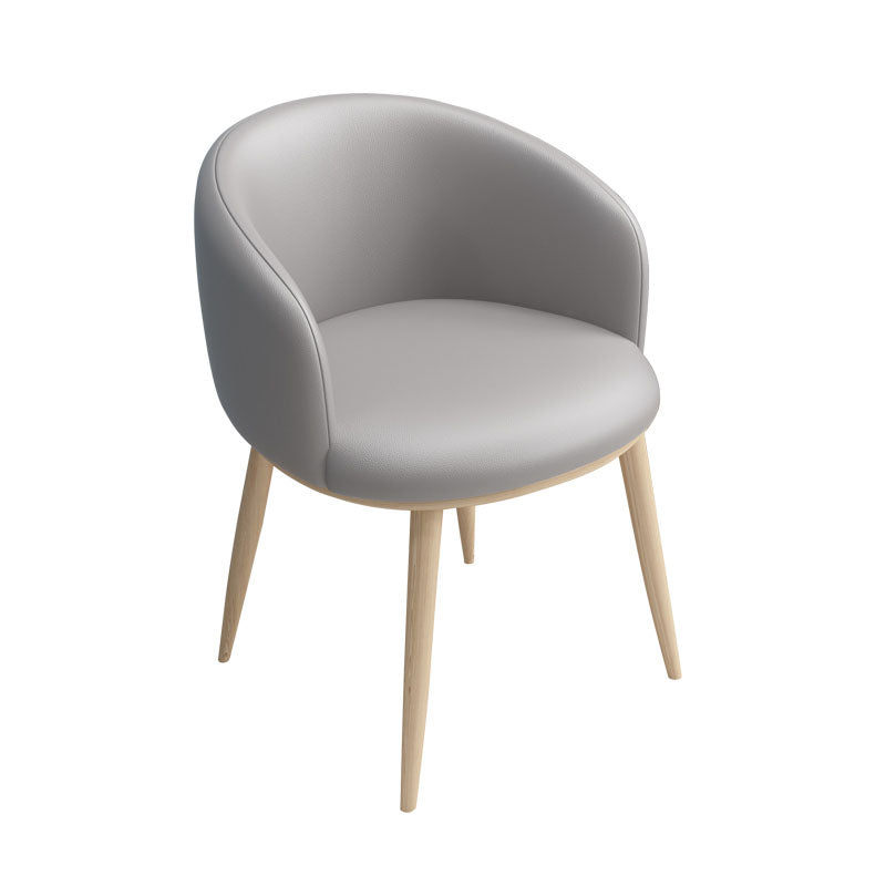 Modern Home Upholstered Arm Chair Matte Finish Solid Back Dining Chair Silver Gray 1 Piece Clearhalo ' kitchen&dining_furn' 'Dining Chairs' 'Dining Tables & Seating' 'dining_chair' 'furn' 'furn_dining_chair' 'Furniture' 'furniture_dining_chair' 'Kitchen & Dining Furniture' 'kitchen' 4481148