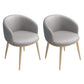 Modern Home Upholstered Arm Chair Matte Finish Solid Back Dining Chair Silver Gray 2 Piece Set Clearhalo ' kitchen&dining_furn' 'Dining Chairs' 'Dining Tables & Seating' 'dining_chair' 'furn' 'furn_dining_chair' 'Furniture' 'furniture_dining_chair' 'Kitchen & Dining Furniture' 'kitchen' 4481150