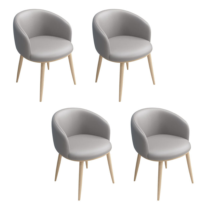 Modern Home Upholstered Arm Chair Matte Finish Solid Back Dining Chair Silver Gray 4 Piece Set Clearhalo ' kitchen&dining_furn' 'Dining Chairs' 'Dining Tables & Seating' 'dining_chair' 'furn' 'furn_dining_chair' 'Furniture' 'furniture_dining_chair' 'Kitchen & Dining Furniture' 'kitchen' 4481152