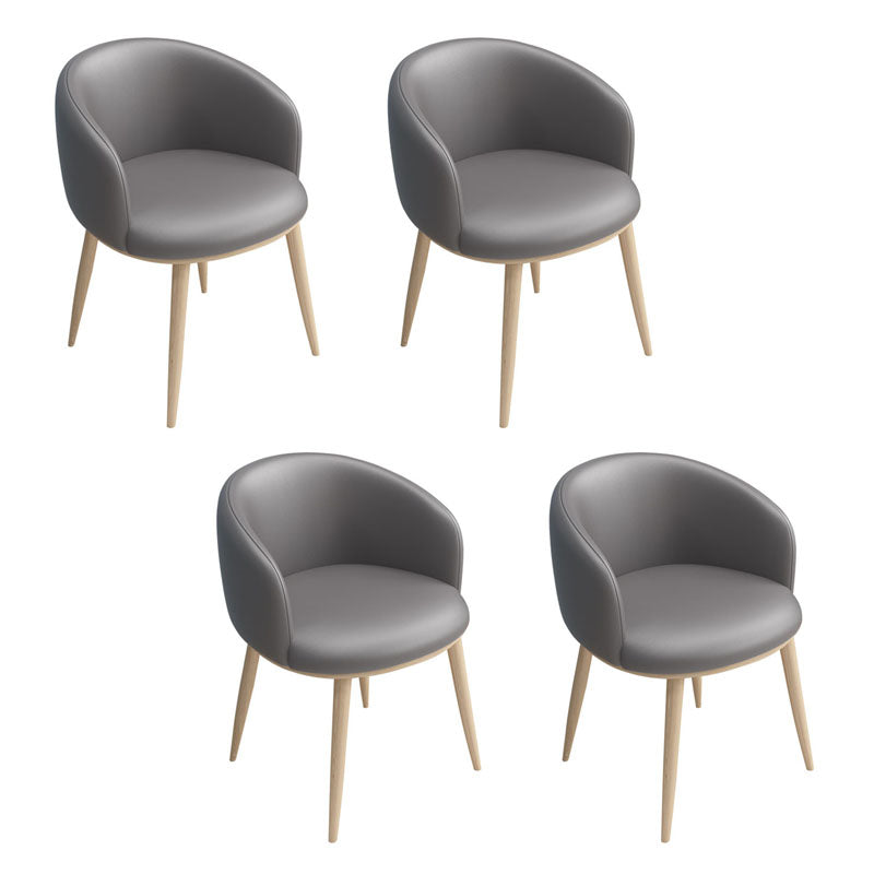 Modern Home Upholstered Arm Chair Matte Finish Solid Back Dining Chair Smoke Gray 4 Piece Set Clearhalo ' kitchen&dining_furn' 'Dining Chairs' 'Dining Tables & Seating' 'dining_chair' 'furn' 'furn_dining_chair' 'Furniture' 'furniture_dining_chair' 'Kitchen & Dining Furniture' 'kitchen' 4481173