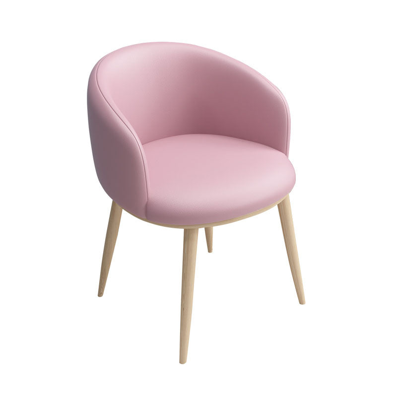 Modern Home Upholstered Arm Chair Matte Finish Solid Back Dining Chair Rose Bloom 1 Piece Clearhalo ' kitchen&dining_furn' 'Dining Chairs' 'Dining Tables & Seating' 'dining_chair' 'furn' 'furn_dining_chair' 'Furniture' 'furniture_dining_chair' 'Kitchen & Dining Furniture' 'kitchen' 4481180