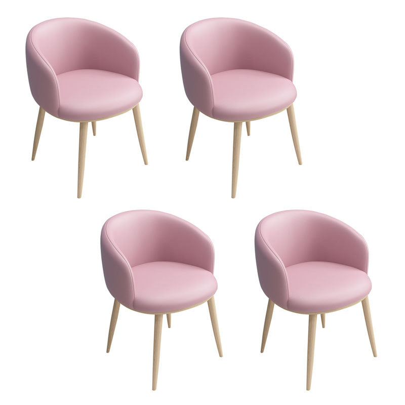 Modern Home Upholstered Arm Chair Matte Finish Solid Back Dining Chair Rose Bloom 4 Piece Set Clearhalo ' kitchen&dining_furn' 'Dining Chairs' 'Dining Tables & Seating' 'dining_chair' 'furn' 'furn_dining_chair' 'Furniture' 'furniture_dining_chair' 'Kitchen & Dining Furniture' 'kitchen' 4481182
