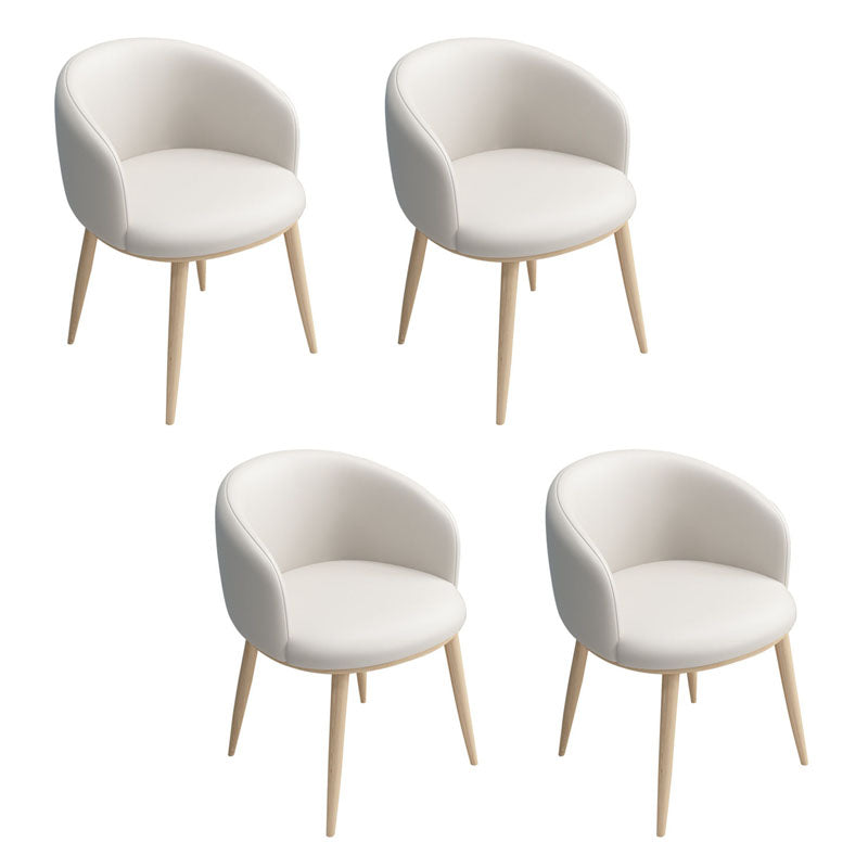 Modern Home Upholstered Arm Chair Matte Finish Solid Back Dining Chair Textured White 4 Piece Set Clearhalo ' kitchen&dining_furn' 'Dining Chairs' 'Dining Tables & Seating' 'dining_chair' 'furn' 'furn_dining_chair' 'Furniture' 'furniture_dining_chair' 'Kitchen & Dining Furniture' 'kitchen' 4481185