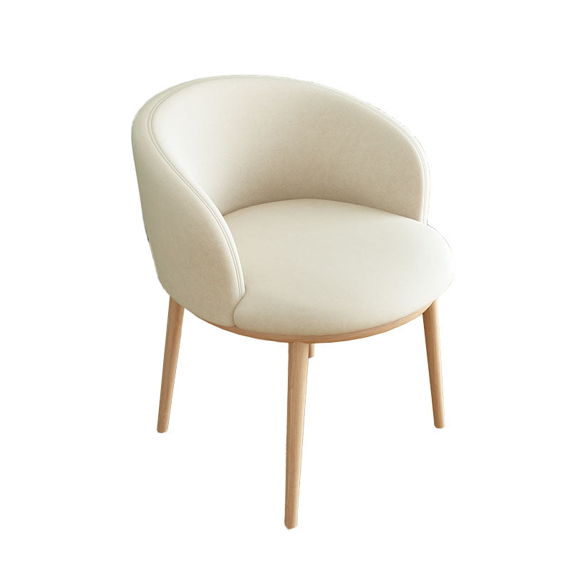 Modern Home Upholstered Arm Chair Matte Finish Solid Back Dining Chair Off-White 1 Piece Clearhalo ' kitchen&dining_furn' 'Dining Chairs' 'Dining Tables & Seating' 'dining_chair' 'furn' 'furn_dining_chair' 'Furniture' 'furniture_dining_chair' 'Kitchen & Dining Furniture' 'kitchen' 4481201