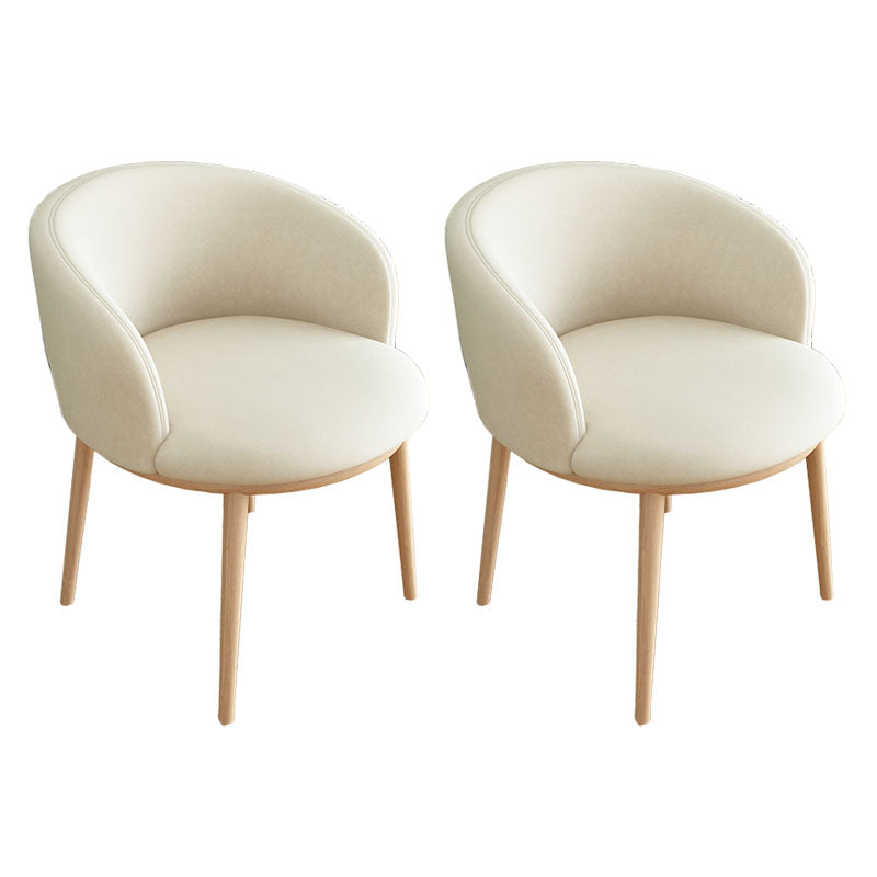 Modern Home Upholstered Arm Chair Matte Finish Solid Back Dining Chair Off-White 2 Piece Set Clearhalo ' kitchen&dining_furn' 'Dining Chairs' 'Dining Tables & Seating' 'dining_chair' 'furn' 'furn_dining_chair' 'Furniture' 'furniture_dining_chair' 'Kitchen & Dining Furniture' 'kitchen' 4481202