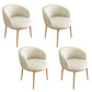 Modern Home Upholstered Arm Chair Matte Finish Solid Back Dining Chair Off-White 4 Piece Set Clearhalo ' kitchen&dining_furn' 'Dining Chairs' 'Dining Tables & Seating' 'dining_chair' 'furn' 'furn_dining_chair' 'Furniture' 'furniture_dining_chair' 'Kitchen & Dining Furniture' 'kitchen' 4481203
