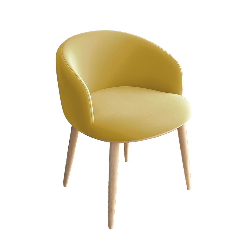 Modern Home Upholstered Arm Chair Matte Finish Solid Back Dining Chair Yellow 1 Piece Clearhalo ' kitchen&dining_furn' 'Dining Chairs' 'Dining Tables & Seating' 'dining_chair' 'furn' 'furn_dining_chair' 'Furniture' 'furniture_dining_chair' 'Kitchen & Dining Furniture' 'kitchen' 4481207