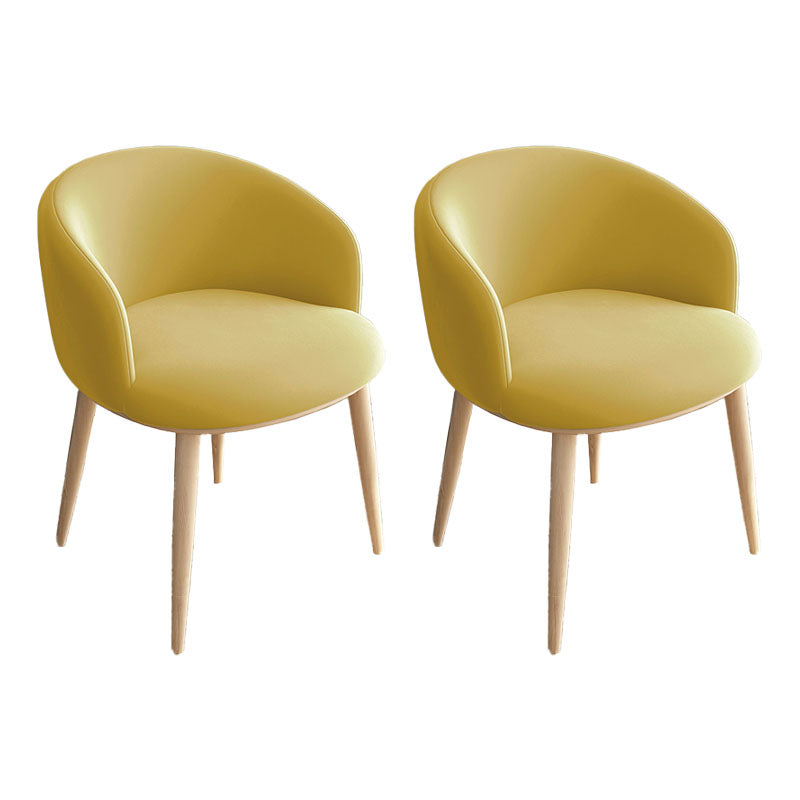 Modern Home Upholstered Arm Chair Matte Finish Solid Back Dining Chair Yellow 2 Piece Set Clearhalo ' kitchen&dining_furn' 'Dining Chairs' 'Dining Tables & Seating' 'dining_chair' 'furn' 'furn_dining_chair' 'Furniture' 'furniture_dining_chair' 'Kitchen & Dining Furniture' 'kitchen' 4481208