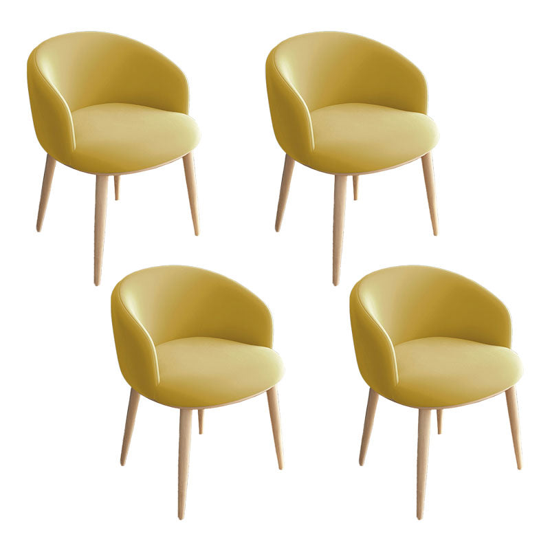 Modern Home Upholstered Arm Chair Matte Finish Solid Back Dining Chair Yellow 4 Piece Set Clearhalo ' kitchen&dining_furn' 'Dining Chairs' 'Dining Tables & Seating' 'dining_chair' 'furn' 'furn_dining_chair' 'Furniture' 'furniture_dining_chair' 'Kitchen & Dining Furniture' 'kitchen' 4481209