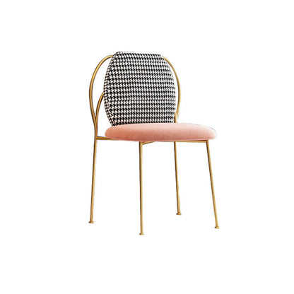 Scandinavian Style Armless Solid Back Chair Fabric Dining Side Chairs for Home Pink 1 Piece Clearhalo ' kitchen&dining_furn' 'Dining Chairs' 'Dining Tables & Seating' 'dining_chair' 'furn' 'furn_dining_chair' 'Furniture' 'furniture_dining_chair' 'Kitchen & Dining Furniture' 'kitchen' 4481212