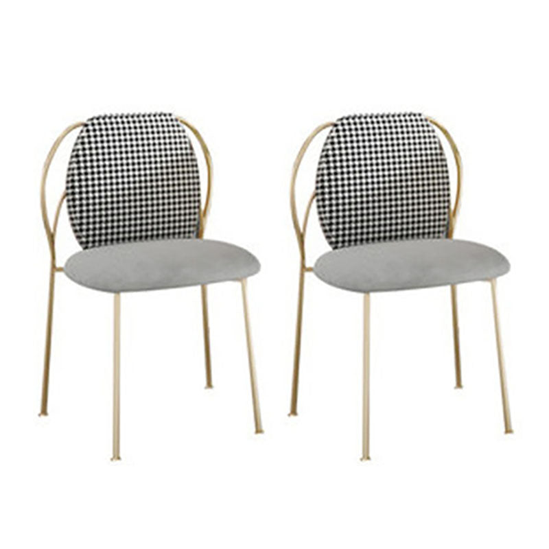 Scandinavian Style Armless Solid Back Chair Fabric Dining Side Chairs for Home Grey 2 Piece Set Clearhalo ' kitchen&dining_furn' 'Dining Chairs' 'Dining Tables & Seating' 'dining_chair' 'furn' 'furn_dining_chair' 'Furniture' 'furniture_dining_chair' 'Kitchen & Dining Furniture' 'kitchen' 4481220