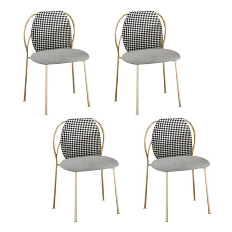 Scandinavian Style Armless Solid Back Chair Fabric Dining Side Chairs for Home Grey 4 Piece Set Clearhalo ' kitchen&dining_furn' 'Dining Chairs' 'Dining Tables & Seating' 'dining_chair' 'furn' 'furn_dining_chair' 'Furniture' 'furniture_dining_chair' 'Kitchen & Dining Furniture' 'kitchen' 4481222
