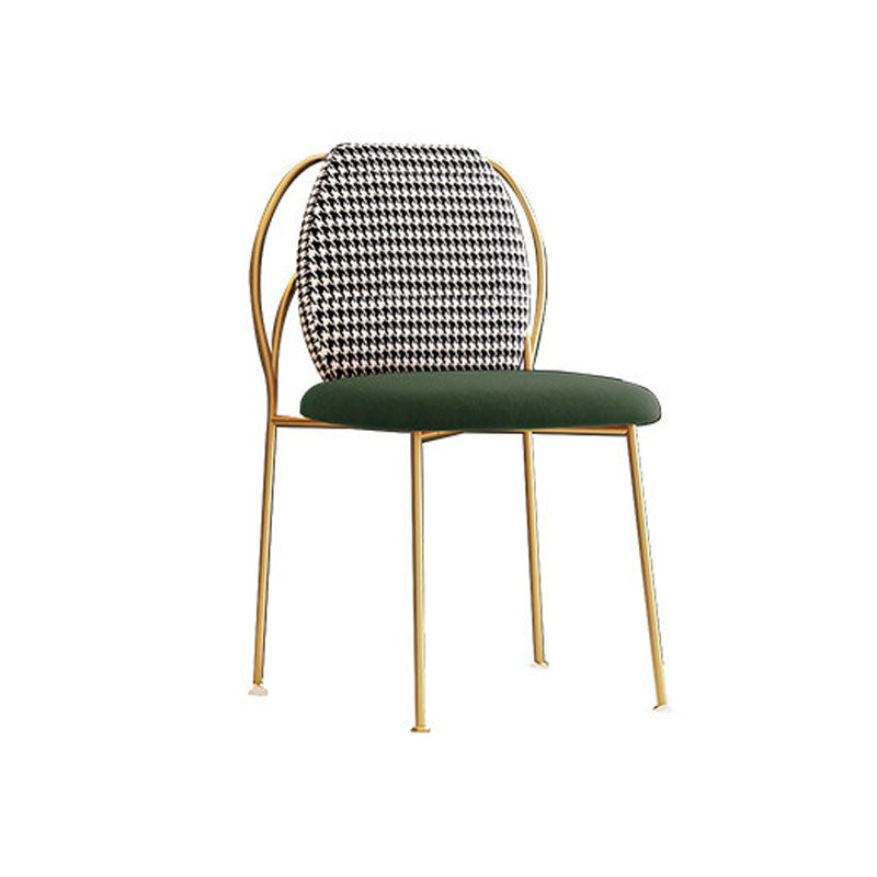 Scandinavian Style Armless Solid Back Chair Fabric Dining Side Chairs for Home Green 1 Piece Clearhalo ' kitchen&dining_furn' 'Dining Chairs' 'Dining Tables & Seating' 'dining_chair' 'furn' 'furn_dining_chair' 'Furniture' 'furniture_dining_chair' 'Kitchen & Dining Furniture' 'kitchen' 4481223