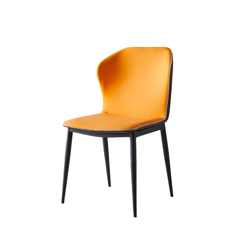 Modern Style Kitchen Metal Dining Chair Wingback Dining Armless Side Chairs Orange 1 Piece Clearhalo ' kitchen&dining_furn' 'Dining Chairs' 'Dining Tables & Seating' 'dining_chair' 'furn' 'furn_dining_chair' 'Furniture' 'furniture_dining_chair' 'Kitchen & Dining Furniture' 'kitchen' 4481232