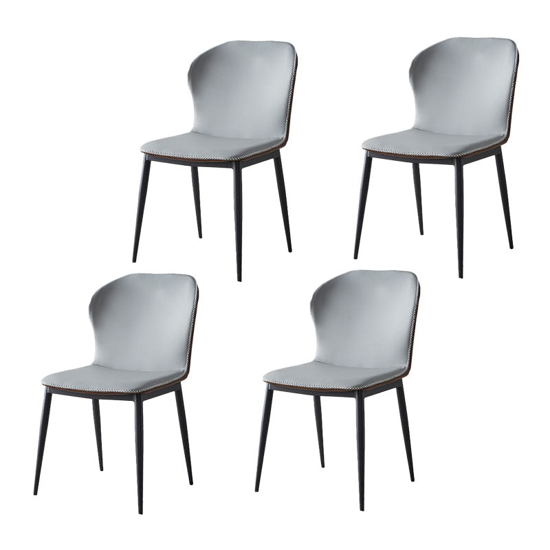 Modern Style Kitchen Metal Dining Chair Wingback Dining Armless Side Chairs Light Gray 4 Piece Set Clearhalo ' kitchen&dining_furn' 'Dining Chairs' 'Dining Tables & Seating' 'dining_chair' 'furn' 'furn_dining_chair' 'Furniture' 'furniture_dining_chair' 'Kitchen & Dining Furniture' 'kitchen' 4481241