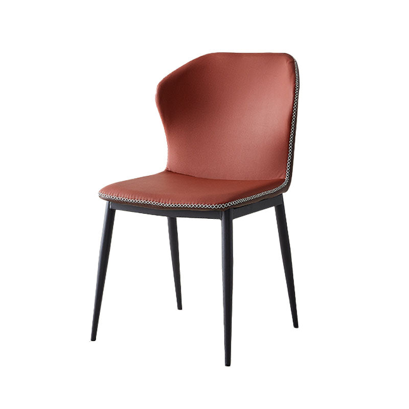 Modern Style Kitchen Metal Dining Chair Wingback Dining Armless Side Chairs Red Brown 1 Piece Clearhalo ' kitchen&dining_furn' 'Dining Chairs' 'Dining Tables & Seating' 'dining_chair' 'furn' 'furn_dining_chair' 'Furniture' 'furniture_dining_chair' 'Kitchen & Dining Furniture' 'kitchen' 4481249