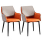 Contemporary Arm Chair Matte Finish Leather Curved Parsons Chair for Dining Room Orange Set of 2 Clearhalo ' kitchen&dining_furn' 'Dining Chairs' 'Dining Tables & Seating' 'dining_chair' 'Furniture' 'furniture_dining_chair' 'Kitchen & Dining Furniture' 'kitchen' 4481263