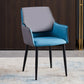 Contemporary Arm Chair Matte Finish Leather Curved Parsons Chair for Dining Room Blue 1 Piece Clearhalo ' kitchen&dining_furn' 'Dining Chairs' 'Dining Tables & Seating' 'dining_chair' 'Furniture' 'furniture_dining_chair' 'Kitchen & Dining Furniture' 'kitchen' 4481267