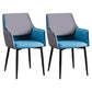 Contemporary Arm Chair Matte Finish Leather Curved Parsons Chair for Dining Room Blue Set of 2 Clearhalo ' kitchen&dining_furn' 'Dining Chairs' 'Dining Tables & Seating' 'dining_chair' 'Furniture' 'furniture_dining_chair' 'Kitchen & Dining Furniture' 'kitchen' 4481268