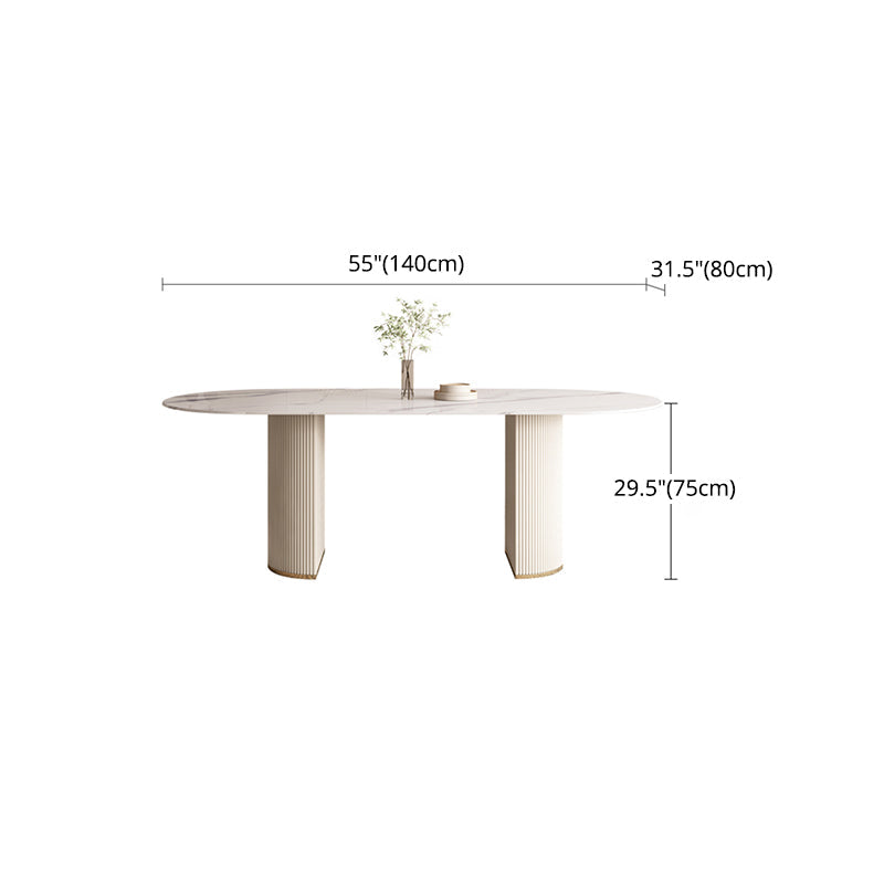 Contemporary 1/4/5/7 Pieces Dining Set Oval Dining Room Table Set Clearhalo 'Dining Room Sets' 'Dining Tables & Seating' 'dining_room_set' 'furn' 'furn_dining_room_set' 'Furniture' 'furniture_dining_room_set' 'Kitchen & Dining Furniture' 'kitchen&dining_furn' 'kitchen' 4481292