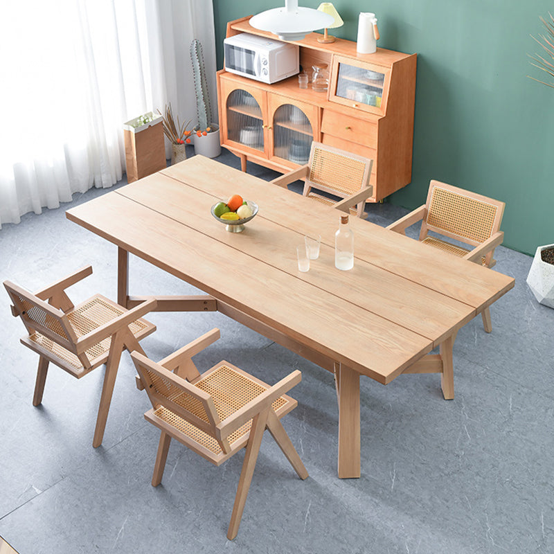 Modern 1/2/4/5/6 Pieces Dining Set with Solid Wood Dining Table and Chairs Furniture 5 Pieces: Table, 4 Chairs Clearhalo 'Dining Room Sets' 'Dining Tables & Seating' 'dining_room_set' 'furn' 'furn_dining_room_set' 'Furniture' 'furniture_dining_room_set' 'Kitchen & Dining Furniture' 'kitchen&dining_furn' 'kitchen' 4481299