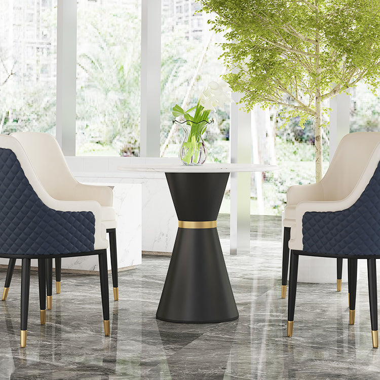 Glam 1/2/3/4/5 Pieces Dining Set Round Sintered Stone Dining Table Set Clearhalo 'Dining Room Sets' 'Dining Tables & Seating' 'dining_room_set' 'furn' 'furn_dining_room_set' 'Furniture' 'furniture_dining_room_set' 'Kitchen & Dining Furniture' 'kitchen&dining_furn' 'kitchen' 4481336