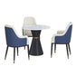 Glam 1/2/3/4/5 Pieces Dining Set Round Sintered Stone Dining Table Set 4 Pieces: Table, 3 White Chairs Clearhalo 'Dining Room Sets' 'Dining Tables & Seating' 'dining_room_set' 'furn' 'furn_dining_room_set' 'Furniture' 'furniture_dining_room_set' 'Kitchen & Dining Furniture' 'kitchen&dining_furn' 'kitchen' 4481341