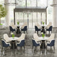 Glam 1/2/3/4/5 Pieces Dining Set Round Sintered Stone Dining Table Set Clearhalo 'Dining Room Sets' 'Dining Tables & Seating' 'dining_room_set' 'furn' 'furn_dining_room_set' 'Furniture' 'furniture_dining_room_set' 'Kitchen & Dining Furniture' 'kitchen&dining_furn' 'kitchen' 4481343