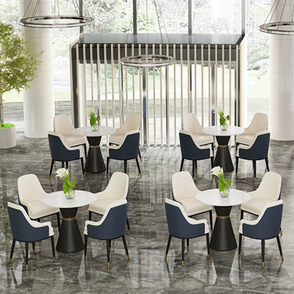 Glam 1/2/3/4/5 Pieces Dining Set Round Sintered Stone Dining Table Set Clearhalo 'Dining Room Sets' 'Dining Tables & Seating' 'dining_room_set' 'furn' 'furn_dining_room_set' 'Furniture' 'furniture_dining_room_set' 'Kitchen & Dining Furniture' 'kitchen&dining_furn' 'kitchen' 4481343