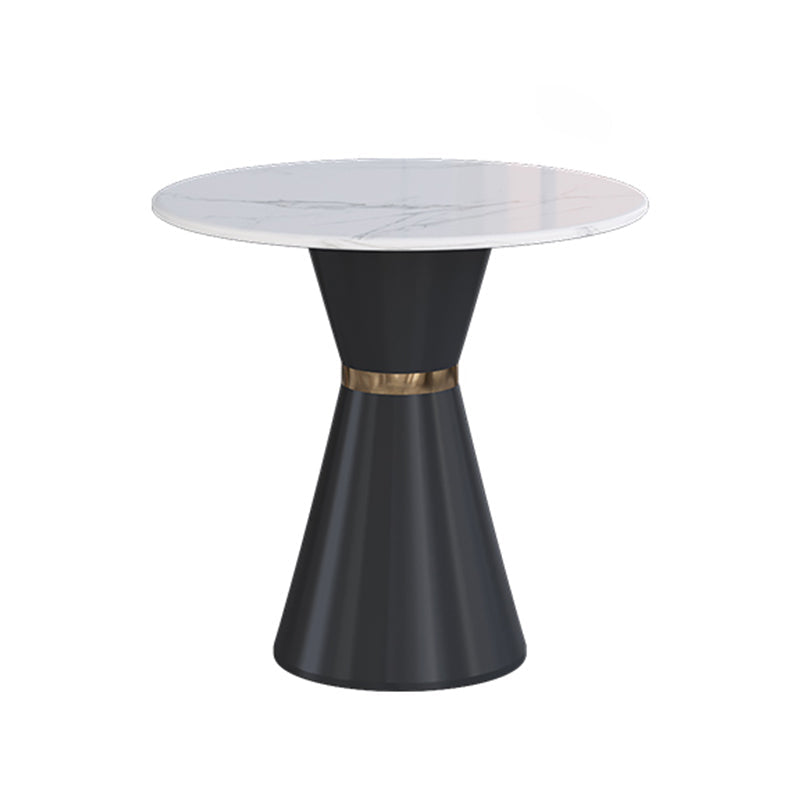 Glam 1/2/3/4/5 Pieces Dining Set Round Sintered Stone Dining Table Set White 35"L x 35"W Clearhalo 'Dining Room Sets' 'Dining Tables & Seating' 'dining_room_set' 'furn' 'furn_dining_room_set' 'Furniture' 'furniture_dining_room_set' 'Kitchen & Dining Furniture' 'kitchen&dining_furn' 'kitchen' 4481344