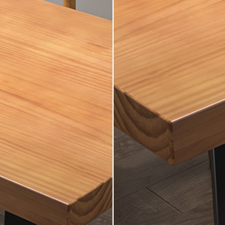 1/2/5/7 Pcs Metal Industrial Dining Set with Rectangle Table and Wooden Chairs Dinette Set Clearhalo 'Dining Room Sets' 'Dining Tables & Seating' 'dining_room_set' 'furn' 'furn_dining_room_set' 'Furniture' 'furniture_dining_room_set' 'Kitchen & Dining Furniture' 'kitchen&dining_furn' 'kitchen' 4481366