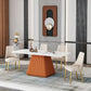 Glam 1/2/5/7 Pieces Dining Set Rectangle Sintered Stone Dining Furniture Set Clearhalo 'Dining Room Sets' 'Dining Tables & Seating' 'dining_room_set' 'furn' 'furn_dining_room_set' 'Furniture' 'furniture_dining_room_set' 'Kitchen & Dining Furniture' 'kitchen&dining_furn' 'kitchen' 4481436