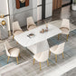 Glam 1/2/5/7 Pieces Dining Set Rectangle Sintered Stone Dining Furniture Set Clearhalo 'Dining Room Sets' 'Dining Tables & Seating' 'dining_room_set' 'furn' 'furn_dining_room_set' 'Furniture' 'furniture_dining_room_set' 'Kitchen & Dining Furniture' 'kitchen&dining_furn' 'kitchen' 4481438