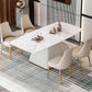 Glam 1/2/5/7 Pieces Dining Set Rectangle Sintered Stone Dining Furniture Set Clearhalo 'Dining Room Sets' 'Dining Tables & Seating' 'dining_room_set' 'furn' 'furn_dining_room_set' 'Furniture' 'furniture_dining_room_set' 'Kitchen & Dining Furniture' 'kitchen&dining_furn' 'kitchen' 4481440