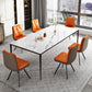 1/2/4/5/7/11 Pcs Metal Contemporary Dining Room Set with Rectangle Table Dinette Set 7 Pieces: Table, 6 Chairs Clearhalo 'Dining Room Sets' 'Dining Tables & Seating' 'dining_room_set' 'furn' 'furn_dining_room_set' 'Furniture' 'furniture_dining_room_set' 'Kitchen & Dining Furniture' 'kitchen&dining_furn' 'kitchen' 4481445