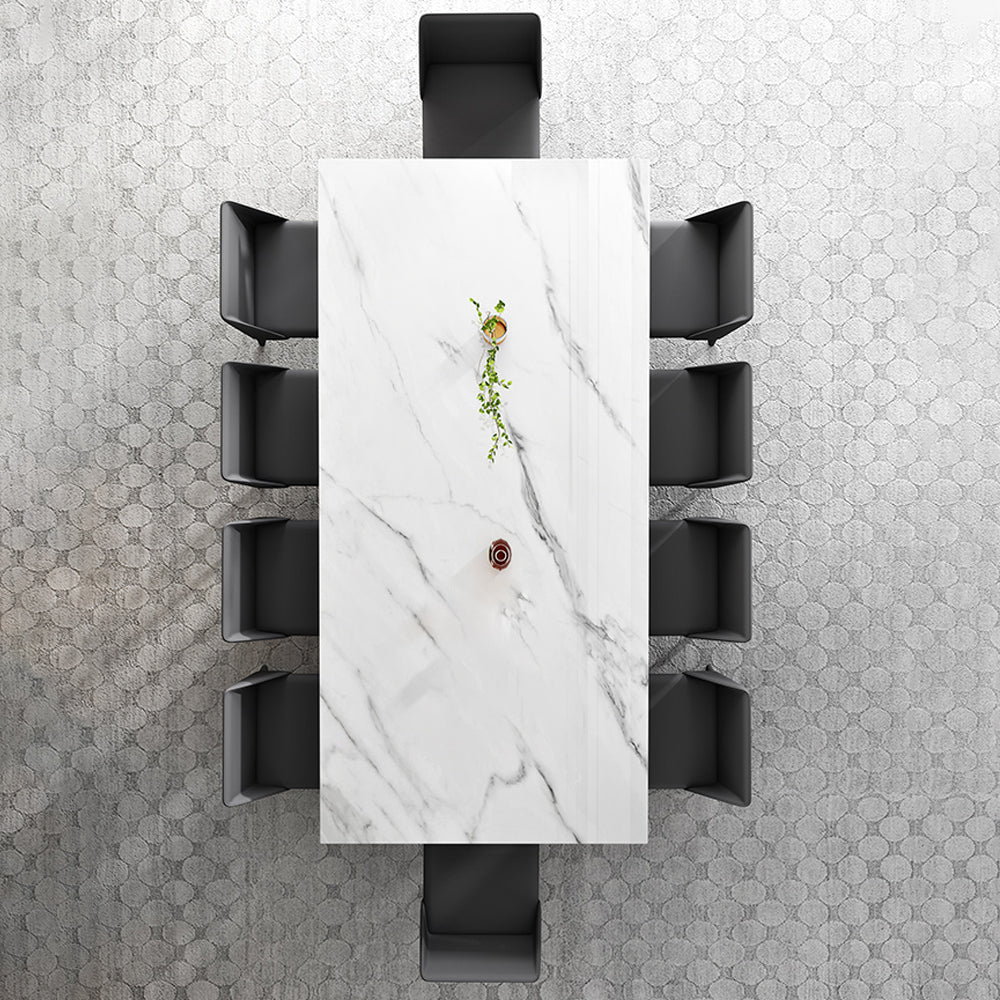 1/2/4/5/7/11 Pcs Metal Contemporary Dining Room Set with Rectangle Table Dinette Set 11 Pieces: Table, 10 Grey Chairs Clearhalo 'Dining Room Sets' 'Dining Tables & Seating' 'dining_room_set' 'furn' 'furn_dining_room_set' 'Furniture' 'furniture_dining_room_set' 'Kitchen & Dining Furniture' 'kitchen&dining_furn' 'kitchen' 4481448