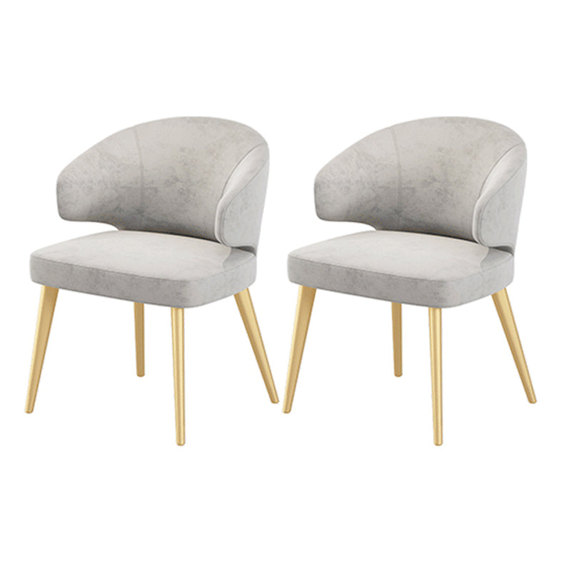 1/2/5 Pcs Metal Glam Style Dining Room Set with Round Table Dinette Set 2 Grey Chairs Clearhalo 'Dining Room Sets' 'Dining Tables & Seating' 'dining_room_set' 'Furniture' 'furniture_dining_room_set' 'Kitchen & Dining Furniture' 'kitchen&dining_furn' 'kitchen' 4481465