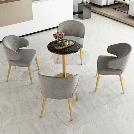 1/2/5 Pcs Metal Glam Style Dining Room Set with Round Table Dinette Set Clearhalo 'Dining Room Sets' 'Dining Tables & Seating' 'dining_room_set' 'Furniture' 'furniture_dining_room_set' 'Kitchen & Dining Furniture' 'kitchen&dining_furn' 'kitchen' 4481476