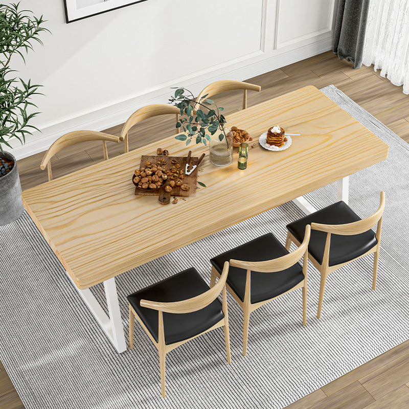 1/5/7 Pcs Metal Contemporary Dining Set with Rectangle Table and Wooden Chairs Dinette Set Clearhalo 'Dining Room Sets' 'Dining Tables & Seating' 'dining_room_set' 'furn' 'furn_dining_room_set' 'Furniture' 'furniture_dining_room_set' 'Kitchen & Dining Furniture' 'kitchen&dining_furn' 'kitchen' 4481526