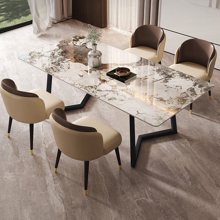 Minimalist 1/2/5/6/7 Pieces Dining Set Sintered Stone Dining Table Set Clearhalo 'Dining Room Sets' 'Dining Tables & Seating' 'dining_room_set' 'furn' 'furn_dining_room_set' 'Furniture' 'furniture_dining_room_set' 'Kitchen & Dining Furniture' 'kitchen&dining_furn' 'kitchen' 4481554