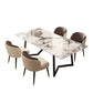 Minimalist 1/2/5/6/7 Pieces Dining Set Sintered Stone Dining Table Set 5 Pieces: Table, 4 Chairs Clearhalo 'Dining Room Sets' 'Dining Tables & Seating' 'dining_room_set' 'furn' 'furn_dining_room_set' 'Furniture' 'furniture_dining_room_set' 'Kitchen & Dining Furniture' 'kitchen&dining_furn' 'kitchen' 4481558