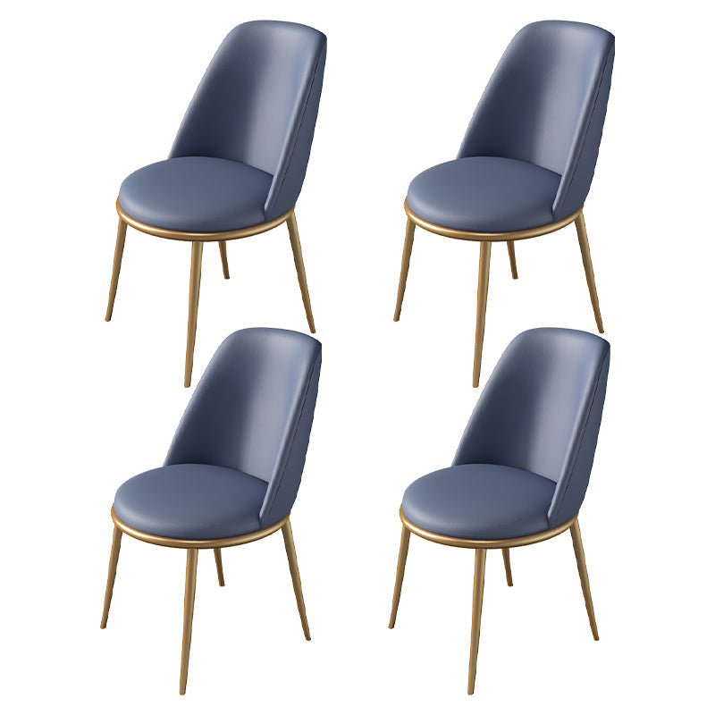 Nordic 1/4/5 Pieces Dining Set Sintered Stone Dining Table with Leather Chairs 4 Blue Chairs Clearhalo 'Dining Room Sets' 'Dining Tables & Seating' 'dining_room_set' 'furn' 'furn_dining_room_set' 'Furniture' 'furniture_dining_room_set' 'Kitchen & Dining Furniture' 'kitchen&dining_furn' 'kitchen' 4481572