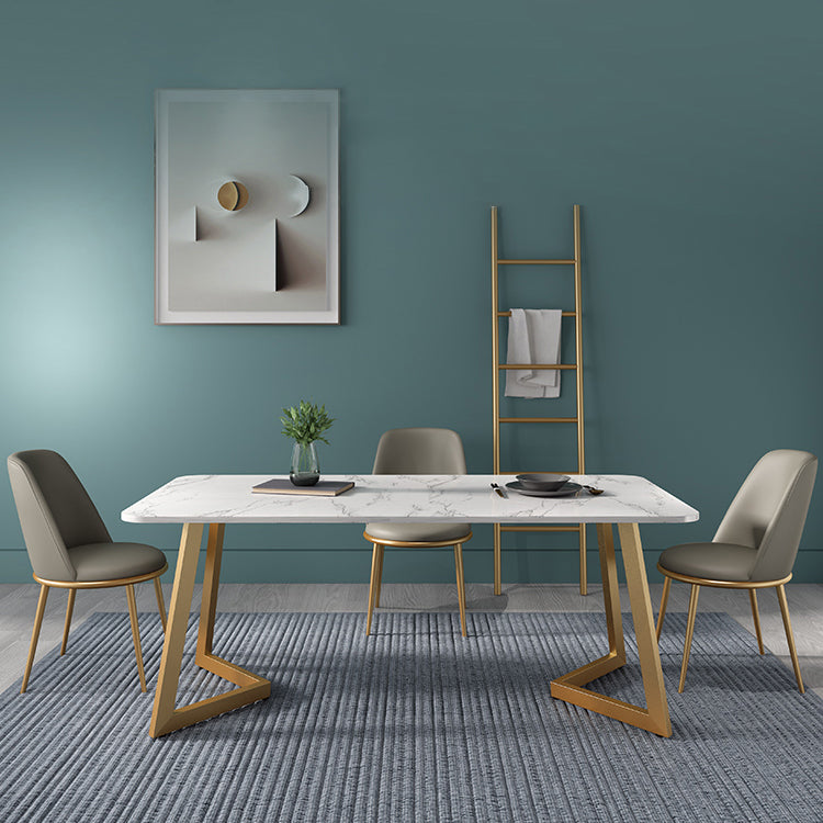 Nordic 1/4/5 Pieces Dining Set Sintered Stone Dining Table with Leather Chairs Clearhalo 'Dining Room Sets' 'Dining Tables & Seating' 'dining_room_set' 'furn' 'furn_dining_room_set' 'Furniture' 'furniture_dining_room_set' 'Kitchen & Dining Furniture' 'kitchen&dining_furn' 'kitchen' 4481573