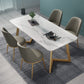 Nordic 1/4/5 Pieces Dining Set Sintered Stone Dining Table with Leather Chairs Clearhalo 'Dining Room Sets' 'Dining Tables & Seating' 'dining_room_set' 'furn' 'furn_dining_room_set' 'Furniture' 'furniture_dining_room_set' 'Kitchen & Dining Furniture' 'kitchen&dining_furn' 'kitchen' 4481581
