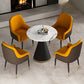 1/2/5 Pcs Metal Modern Dining Room Set with Round Table Dinette Set 5 Pieces: Table, 4 Orange Chairs Clearhalo 'Dining Room Sets' 'Dining Tables & Seating' 'dining_room_set' 'furn' 'furn_dining_room_set' 'Furniture' 'furniture_dining_room_set' 'Kitchen & Dining Furniture' 'kitchen&dining_furn' 'kitchen' 4481592