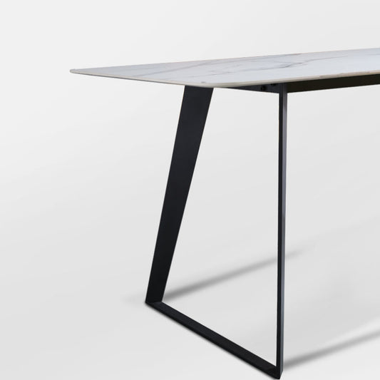 Modern 1/2/5/7 Pieces Rectangle Dining Set Sintered Stone Table with Leather Chairs Clearhalo 'Dining Room Sets' 'Dining Tables & Seating' 'dining_room_set' 'furn' 'furn_dining_room_set' 'Furniture' 'furniture_dining_room_set' 'Kitchen & Dining Furniture' 'kitchen&dining_furn' 'kitchen' 4481617