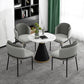 Contemporary 1/2/5 Pieces Dining Set Round Dining Room Table Set 5 Pieces: Table, 4 Grey Chairs Clearhalo 'Dining Room Sets' 'Dining Tables & Seating' 'dining_room_set' 'furn' 'furn_dining_room_set' 'Furniture' 'furniture_dining_room_set' 'Kitchen & Dining Furniture' 'kitchen&dining_furn' 'kitchen' 4481623